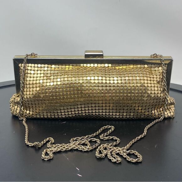 La Regale Chain Gold Sequin Bling Evening Gala Bag Vintage - Picture 1 of 10